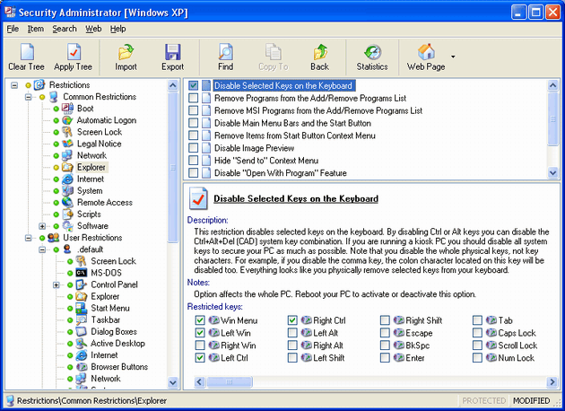 Advanced Security Administrator Screenshot
